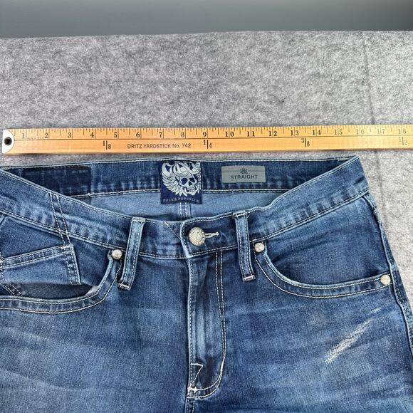 Rock‎ & Republic Men's 32X30 Neil Straight Leg Denim Blue Jeans - Picture 5 of 8